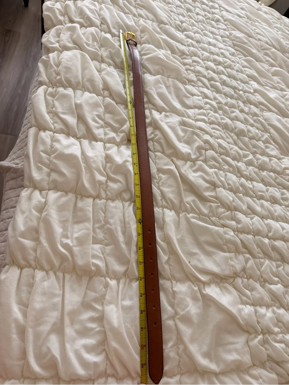 Beverly Hills Polo Club Brown Leather Belt with Gold Buckle